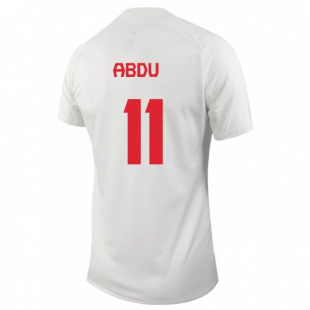 Kandiny Hombre Camiseta Canadá Latifah Abdu #11 Blanco 2ª Equipación 24-26 La Camisa Chile