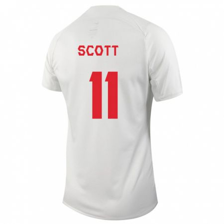 Kandiny Hombre Camiseta Canadá Desiree Scott #11 Blanco 2ª Equipación 24-26 La Camisa Chile
