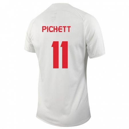 Kandiny Hombre Camiseta Canadá Victoria Pickett #11 Blanco 2ª Equipación 24-26 La Camisa Chile