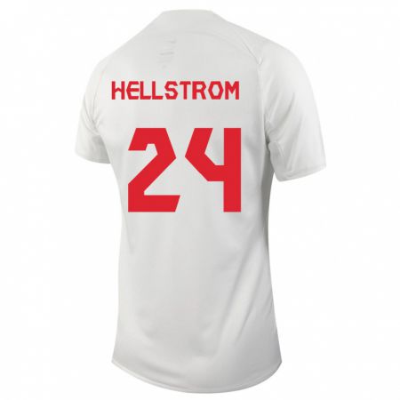 Kandiny Hombre Camiseta Canadá Jenna Hellstrom #24 Blanco 2ª Equipación 24-26 La Camisa Chile
