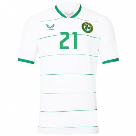 Kandiny Hombre Camiseta Irlanda Sinead Farrelly #21 Blanco 2ª Equipación 24-26 La Camisa Chile