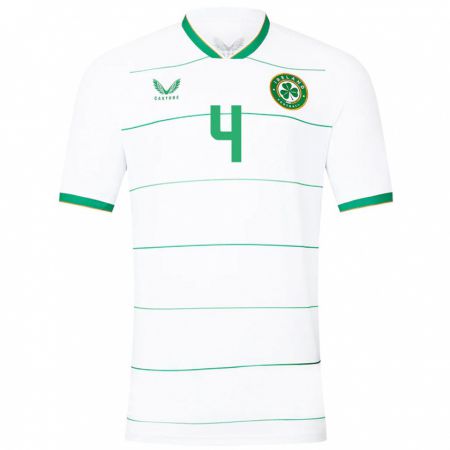 Kandiny Hombre Camiseta Irlanda Cathal Heffernan #4 Blanco 2ª Equipación 24-26 La Camisa Chile