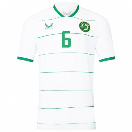 Kandiny Hombre Camiseta Irlanda Josh Cullen #6 Blanco 2ª Equipación 24-26 La Camisa Chile