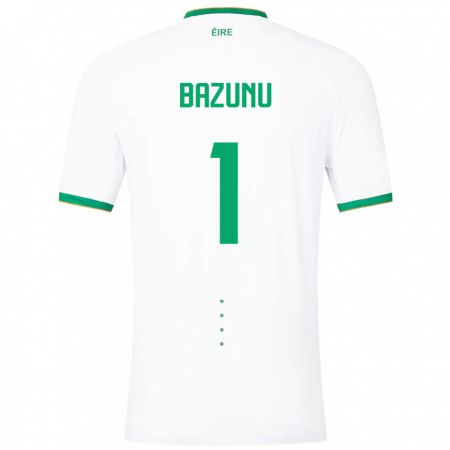 Kandiny Hombre Camiseta Irlanda Gavin Bazunu #1 Blanco 2ª Equipación 24-26 La Camisa Chile