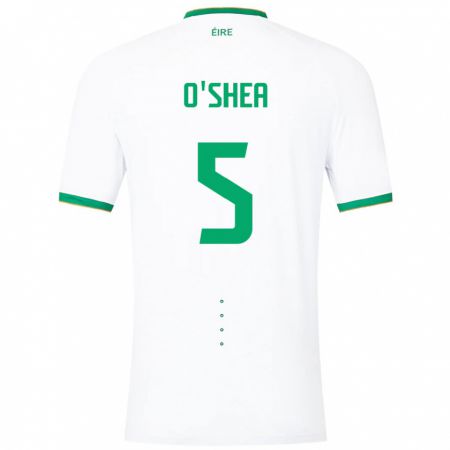 Kandiny Hombre Camiseta Irlanda Dara O'shea #5 Blanco 2ª Equipación 24-26 La Camisa Chile