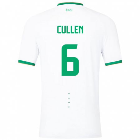 Kandiny Hombre Camiseta Irlanda Josh Cullen #6 Blanco 2ª Equipación 24-26 La Camisa Chile