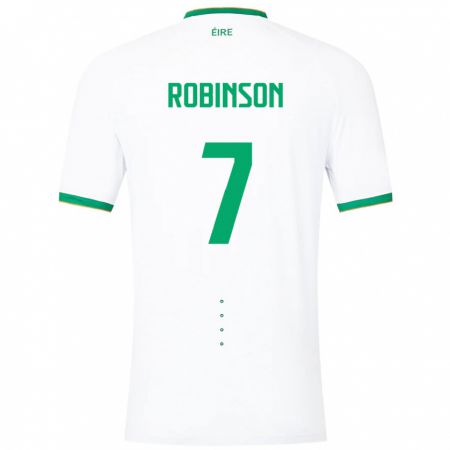 Kandiny Hombre Camiseta Irlanda Callum Robinson #7 Blanco 2ª Equipación 24-26 La Camisa Chile