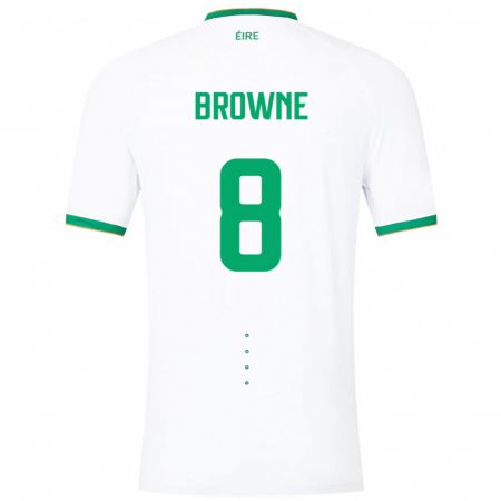 Kandiny Hombre Camiseta Irlanda Alan Browne #8 Blanco 2ª Equipación 24-26 La Camisa Chile