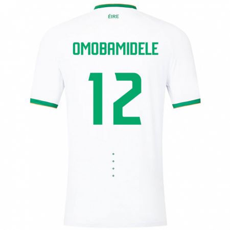 Kandiny Hombre Camiseta Irlanda Andrew Omobamidele #12 Blanco 2ª Equipación 24-26 La Camisa Chile