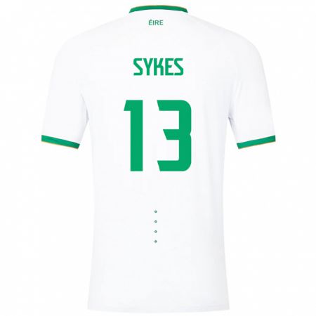 Kandiny Hombre Camiseta Irlanda Mark Sykes #13 Blanco 2ª Equipación 24-26 La Camisa Chile