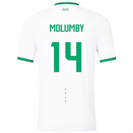 Kandiny Hombre Camiseta Irlanda Jayson Molumby #14 Blanco 2ª Equipación 24-26 La Camisa Chile
