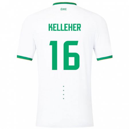 Kandiny Hombre Camiseta Irlanda Caoimhín Kelleher #16 Blanco 2ª Equipación 24-26 La Camisa Chile