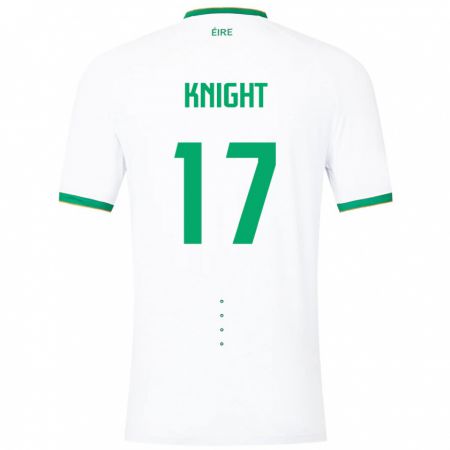 Kandiny Hombre Camiseta Irlanda Jason Knight #17 Blanco 2ª Equipación 24-26 La Camisa Chile