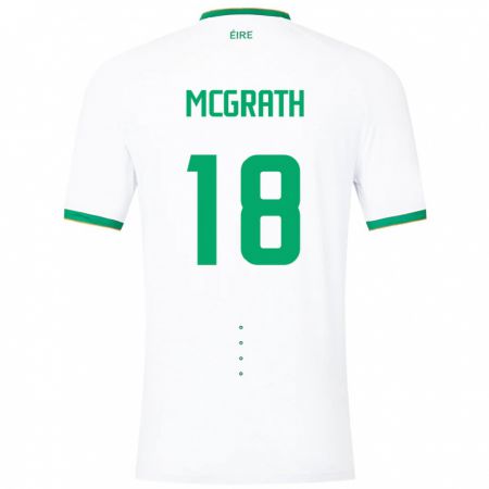 Kandiny Hombre Camiseta Irlanda Jamie Mcgrath #18 Blanco 2ª Equipación 24-26 La Camisa Chile