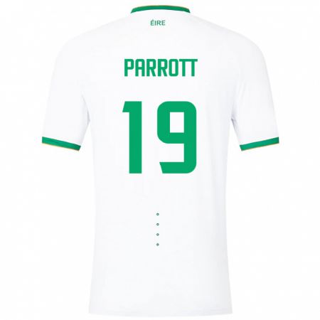 Kandiny Hombre Camiseta Irlanda Troy Parrott #19 Blanco 2ª Equipación 24-26 La Camisa Chile