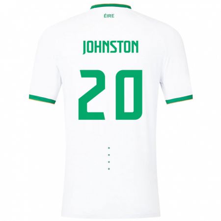 Kandiny Hombre Camiseta Irlanda Mikey Johnston #20 Blanco 2ª Equipación 24-26 La Camisa Chile