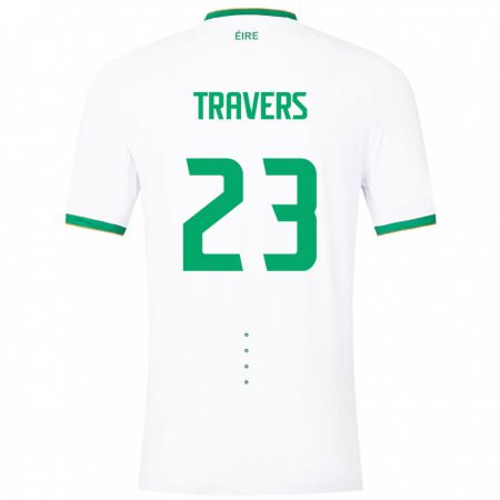 Kandiny Hombre Camiseta Irlanda Mark Travers #23 Blanco 2ª Equipación 24-26 La Camisa Chile