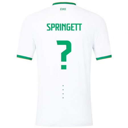 Kandiny Hombre Camiseta Irlanda Tony Springett #0 Blanco 2ª Equipación 24-26 La Camisa Chile