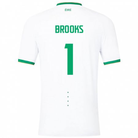 Kandiny Hombre Camiseta Irlanda Tiernan Brooks #1 Blanco 2ª Equipación 24-26 La Camisa Chile