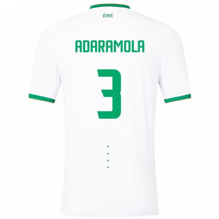 Kandiny Hombre Camiseta Irlanda Tayo Adaramola #3 Blanco 2ª Equipación 24-26 La Camisa Chile