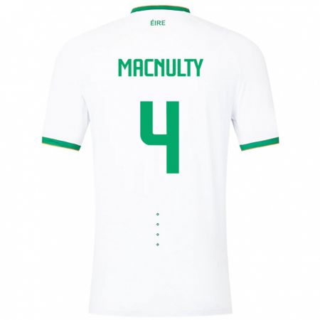 Kandiny Hombre Camiseta Irlanda Anselmo García Macnulty #4 Blanco 2ª Equipación 24-26 La Camisa Chile