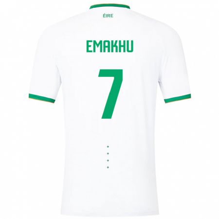 Kandiny Hombre Camiseta Irlanda Aidomo Emakhu #7 Blanco 2ª Equipación 24-26 La Camisa Chile