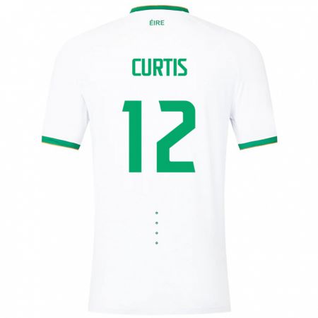 Kandiny Hombre Camiseta Irlanda Sam Curtis #12 Blanco 2ª Equipación 24-26 La Camisa Chile