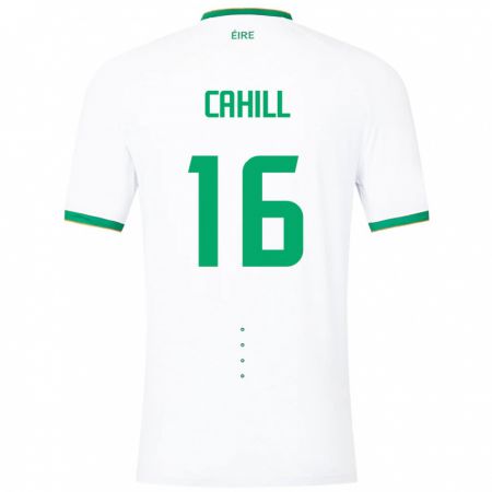 Kandiny Hombre Camiseta Irlanda Killian Cahill #16 Blanco 2ª Equipación 24-26 La Camisa Chile
