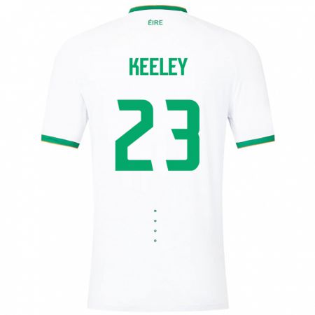Kandiny Hombre Camiseta Irlanda Josh Keeley #23 Blanco 2ª Equipación 24-26 La Camisa Chile