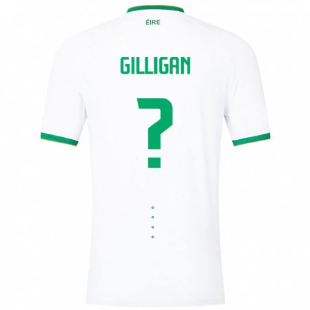 Kandiny Hombre Camiseta Irlanda Ciaran Gilligan #0 Blanco 2ª Equipación 24-26 La Camisa Chile