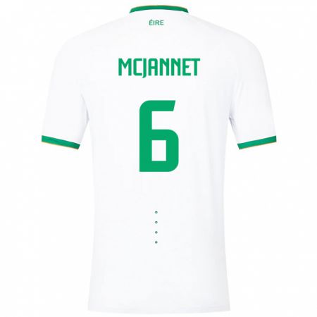 Kandiny Hombre Camiseta Irlanda Ed Mcjannet #6 Blanco 2ª Equipación 24-26 La Camisa Chile