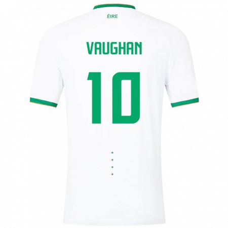 Kandiny Hombre Camiseta Irlanda Harry Vaughan #10 Blanco 2ª Equipación 24-26 La Camisa Chile