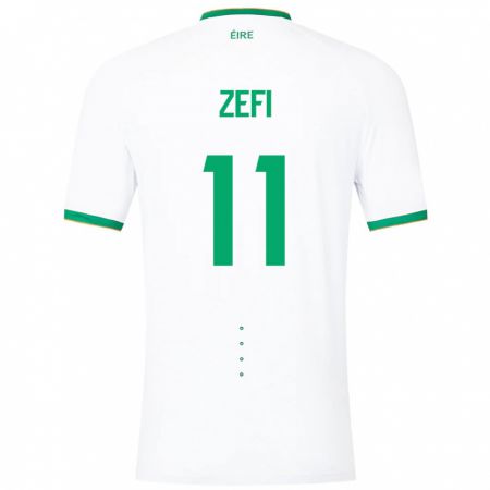 Kandiny Hombre Camiseta Irlanda Kevin Zefi #11 Blanco 2ª Equipación 24-26 La Camisa Chile
