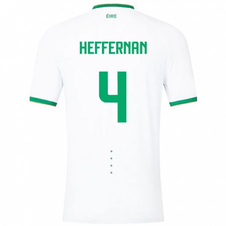 Kandiny Hombre Camiseta Irlanda Cathal Heffernan #4 Blanco 2ª Equipación 24-26 La Camisa Chile