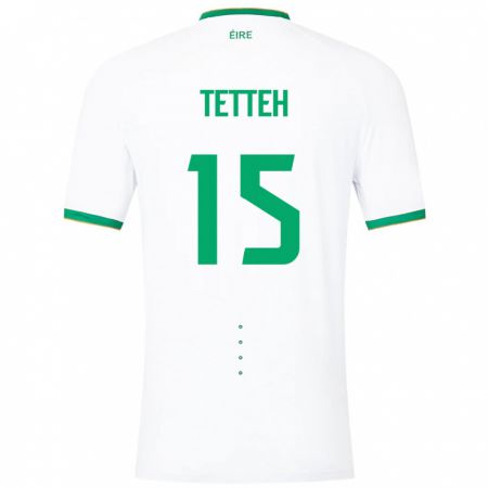 Kandiny Hombre Camiseta Irlanda Gideon Tetteh #15 Blanco 2ª Equipación 24-26 La Camisa Chile