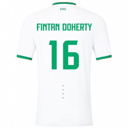 Kandiny Hombre Camiseta Irlanda Fintan Doherty #16 Blanco 2ª Equipación 24-26 La Camisa Chile