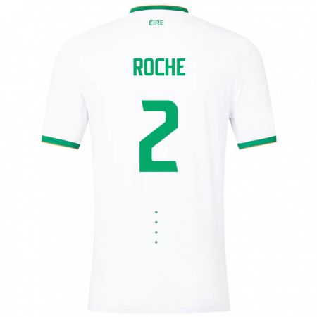 Kandiny Hombre Camiseta Irlanda James Roche #2 Blanco 2ª Equipación 24-26 La Camisa Chile