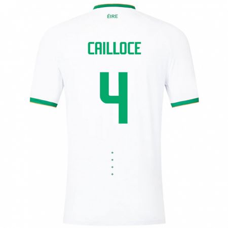 Kandiny Hombre Camiseta Irlanda Luca Cailloce #4 Blanco 2ª Equipación 24-26 La Camisa Chile