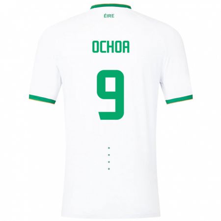 Kandiny Hombre Camiseta Irlanda Aarón Ochoa #9 Blanco 2ª Equipación 24-26 La Camisa Chile