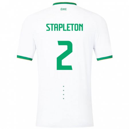 Kandiny Hombre Camiseta Irlanda Jessie Stapleton #2 Blanco 2ª Equipación 24-26 La Camisa Chile