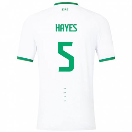Kandiny Hombre Camiseta Irlanda Caitlin Hayes #5 Blanco 2ª Equipación 24-26 La Camisa Chile