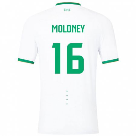 Kandiny Hombre Camiseta Irlanda Grace Moloney #16 Blanco 2ª Equipación 24-26 La Camisa Chile