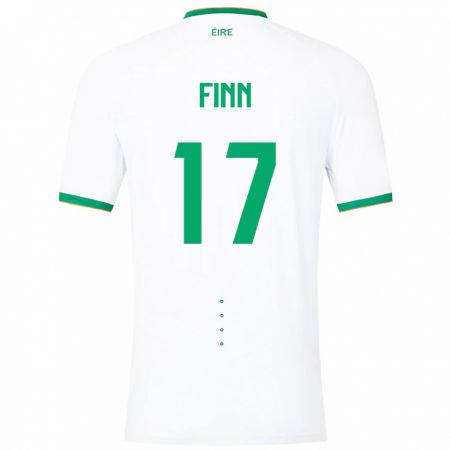 Kandiny Hombre Camiseta Irlanda Jamie Finn #17 Blanco 2ª Equipación 24-26 La Camisa Chile
