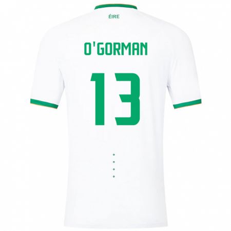 Kandiny Hombre Camiseta Irlanda Áine O'gorman #13 Blanco 2ª Equipación 24-26 La Camisa Chile
