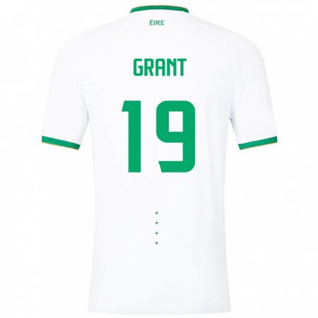 Kandiny Hombre Camiseta Irlanda Ciara Grant #19 Blanco 2ª Equipación 24-26 La Camisa Chile