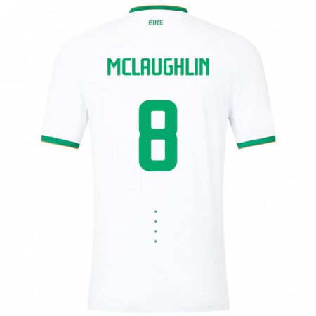 Kandiny Hombre Camiseta Irlanda Roma Mclaughlin #8 Blanco 2ª Equipación 24-26 La Camisa Chile