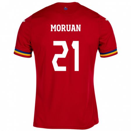 Kandiny Hombre Camiseta Rumania Olimpiu Moruţan #21 Rojo 2ª Equipación 24-26 La Camisa Chile