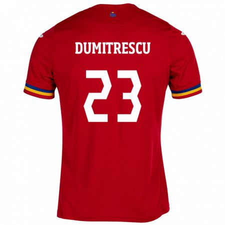 Kandiny Hombre Camiseta Rumania Andres Dumitrescu #23 Rojo 2ª Equipación 24-26 La Camisa Chile