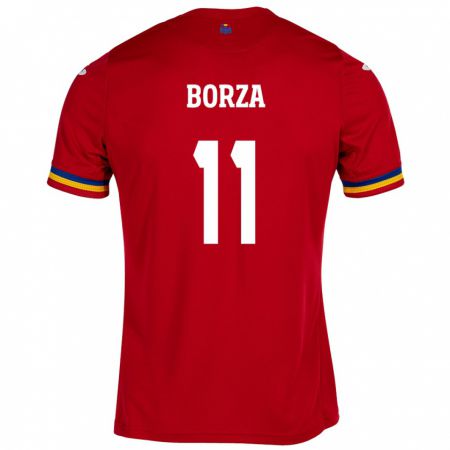 Kandiny Hombre Camiseta Rumania Andrei Borza #11 Rojo 2ª Equipación 24-26 La Camisa Chile