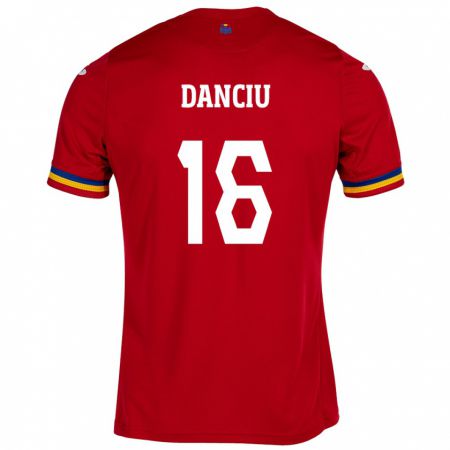 Kandiny Hombre Camiseta Rumania Marian Danciu #16 Rojo 2ª Equipación 24-26 La Camisa Chile